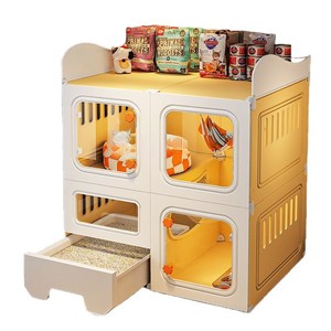 כלוב חתולים מודרני יוקרתי הכל כלול עם ארגז חול, גלגלים עליונים, עיצוב נושם, נייד וקל לנשיאה - Product Image 5