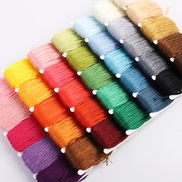 DIY Bracelet Woven Cotton Rope Gradation Silk Threads for Hand Embroidery Cross Stitch Thread
