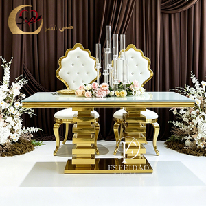 Modern Furniture Wedding Chairs With Stainless Steel Arm in Golden Color - Product Image 4