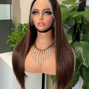 SDD Straight 13*4 <b>Wig</b> Super Double Drawn Vietnam 100% Human Hair Luxury <b>Wig</b> <b>Brown</b> Color - Product Image 3