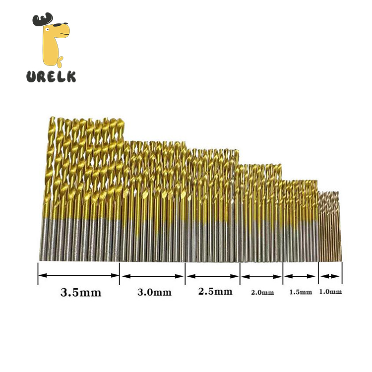 60 Stück 4341 Hss Titan-Bohrbohrer-Set Mikro-Bohrbohrer für Holz, Metall, Stahl, Kunststoff und Aluminiumlegierung