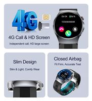 Reloj Inteligente ERON Nuevo 4G GS206 con Bomba de Aire, Presión Arterial, ECG, Tarjeta SIM, Pantalla AMOLED HD, Monitor de Frecuencia Cardíaca y Sueño para Hombres