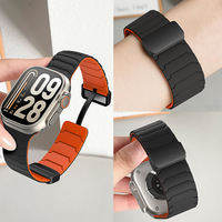 Bracelet de remplacement pour Apple Watch Series Ultra SE, texture Armor, bracelet en silicone magnétique, robuste, sport, vente en gros