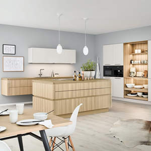 Armoires Shaker blanches à haute brillance Usine personnalisée de luxe Unités de cuisine simples imperméables populaires modernes - Product Image 1