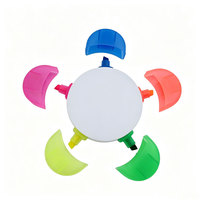 Cadeau promotionnel, logo personnalisé, surligneur à pétales de fleurs 5 en 1, marqueur fluorescent multicolore mignon pour la papeterie des étudiants