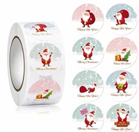 Autocollants adhésifs BOPP personnalisés YSB pour les fêtes, étiquettes imperméables pour Noël, Halloween, emballage de cadeaux, décoration de fête, logo personnalisé