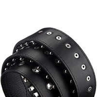 Ceintures JULUN pour femmes, ceinture punk à clous, ceinture en similicuir noir avec clous argentés, accessoire streetwear rock goth