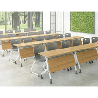 Mingle Table de formation pliante Belle apparence Modulaire peu encombrant extensible Convertible Caractéristiques Fer MDF Matériel Bureau Utilisation