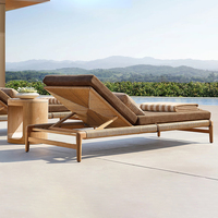 Ensemble de mobilier de jardin en aluminium et rotin tressé pour extérieur, canapé de patio, chaise en aluminium et rotin, mobilier de balcon en teck