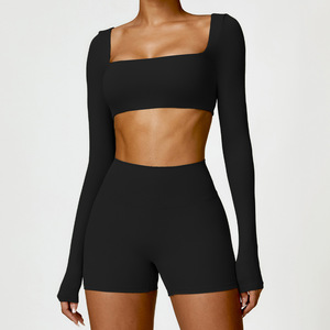 Ensemble de sport de haute qualité, doux et respirant, tenue de sport, leggings de yoga, soutien-gorge de sport, vêtements de fitness, ensemble de yoga 2 pièces - Product Image 1