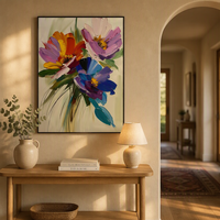 Vente en gros et dropshipping, peinture à l'huile Art Déco blanche 100% faite à la main, peinte à la main, sur toile de coton 450 GSM, taille personnalisée, cadre personnalisé