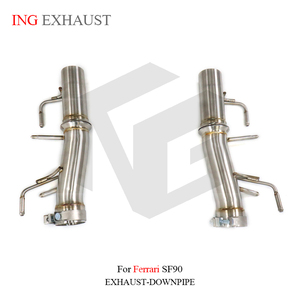 Tuyau d'<span class=keywords><strong>échappement</strong></span> droit avant en acier inoxydable ING de 1,5 <span class=keywords><strong>mm</strong></span> d'épaisseur <span class=keywords><strong>pour</strong></span> Ferrari SF90 2019 - Accessoires automobiles haute performance à haut débit - Product Image 5