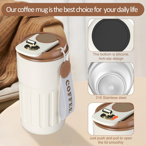 Vaso Térmico Inteligente Ecológico de Acero Inoxidable de 450 ml, Vaso Aislado al Vacío con Pantalla de Temperatura y Logotipo Personalizado - Product Image 4