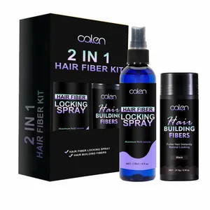 Oalen Wholesale Fill In Fine Or Thinning Hair Conceals Hair Loss Black Powder 2 In 1 Hair Fiber Set