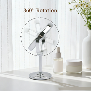 <span class=keywords><strong>Espejo</strong></span> de Maquillaje Simple OEM de Alta Definición 360 °   <span class=keywords><strong>Espejo</strong></span> de Vanidad Metálico Giratorio de Doble Cara para Dormitorio y Uso Doméstico - Product Image 4
