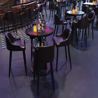 Ensemble de meubles de bar lumineux de luxe Discothèque Cocktail Whisky Bistro Comptoir Lounge Easy Clean Glow Led Table haute et chaises hautes