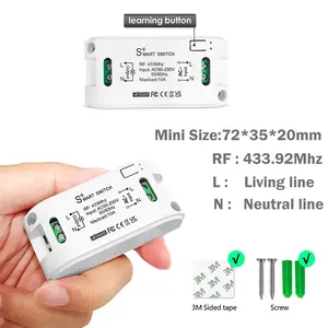 RF 433 MHz kabelloser Lichtschalter AC 110 V 220 V 10 A Fernbedienungsempfänger für Glühbirne, 3 Lichtschalter und 1 Wandschalter-Set