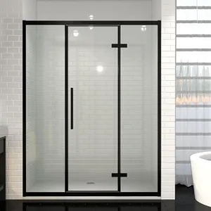 Matte Black Swing Shower Room Doors Enclosure 68 Inch Glass Hinge Shower Door Washroom Cheap Shower Door