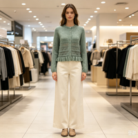 Cardigans en tricot personnalisés bleu ciel pour femmes Cindy – OEM & ODM – Hauts en tricot de haute qualité à manches longues