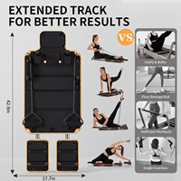 Petit lit de Pilates portable, cadre facile à monter, ensemble complet d'accessoires pour salle de sport à domicile et mini salles d'entraînement, Reformer de Pilates en bois