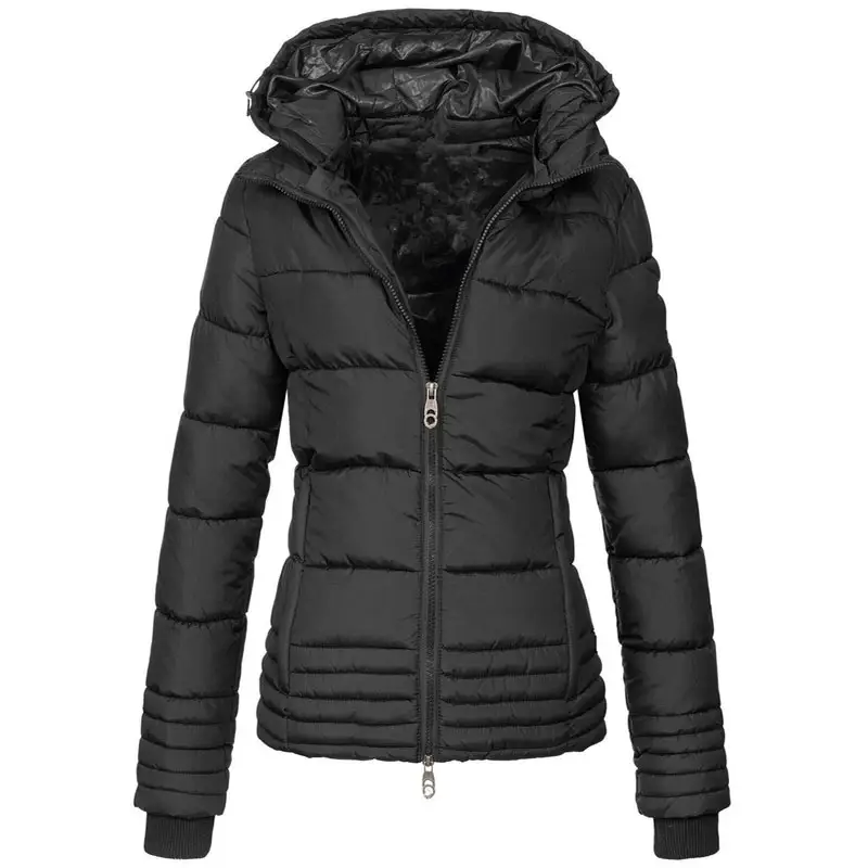 Benutzer definierte Damen Winter Outdoor Kapuze Bubble Coat Kleidung kurz geschnittene Puffer jacke für Frauen