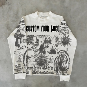 Felpa Unisex Oversize <span class=keywords><strong>con</strong></span> Stampa DTG Personalizzata, Design Vintage Effetto Lavaggio Acido, Collo Alto, in Cotone Effetto Waffle per Uomo - Product Image 3