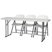 PE moulage par soufflage intérieur extérieur jardin parc meubles d'entraînement solide haut stable jambe chevalet en plastique Banquet Table pliante