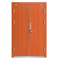 Portes en bois massif ignifuges avec design moderne à plat pour usage intérieur commercial, résistantes au feu