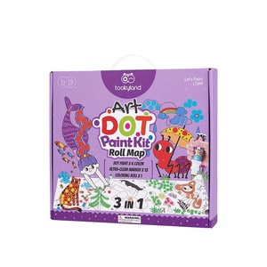 子供のドットペイントロールマップアートキット消去可能なペン楽しい無毒の洗えるドット描画アートセットおもちゃ - Product Image 1