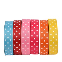 Emballage cadeau en gros d'usine pour paquet ruban gros-grain qualité d'impression ruban de satin moiré à pois simple face