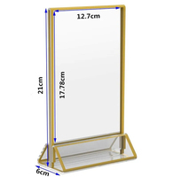 Restaurant Bar Acrylique Étiquette De Prix Or Cadre Stand Cadre Photo Signe Titulaire pour Table Menu Recette Cartes Photo Displ