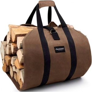 BSCI Authentic Factory Direct Sale Canvas <b>Log</b> <b>Carrier</b> Tote Organizer - Sturdy, Big, Waterproof Storage Bag for Firewood - Product Image 1