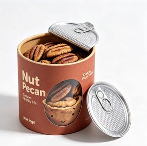 Nuts Custom Paper Tube Packaging with Sealed Lid Recyclable Food Grade Craft Paper Cylinder Container for Nuts - Product Image 1