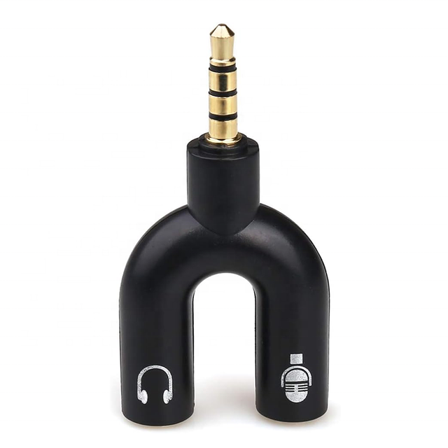 U Shape 3.5MM Stereo Earphone Headphone Microphone Audio Y Splitter Adapter