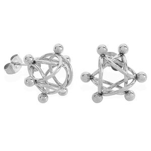 Chunky Edelstahl Collier Maille Zyklon Kugel kette Halskette Kreis Armband 18 Karat Gold PVD plattiert Schmuck Set Hohl ohrring - Product Image 6