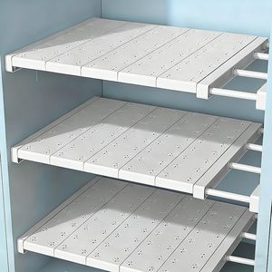 Adjustable Metal Household Wardrobe Partition Organizing Board Extendable Kitchen Storage <b>Shelf</b> Cabinet Partition Storage <b>Rack</b> - Product Image 1