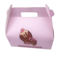 Coffrets cadeaux roses Boîtes en papier de qualité alimentaire Fabrication de boîtes à cupcakes cubiques faciles à assembler pour boulangerie