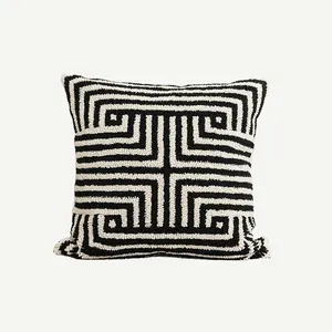 2024 New Pure Cotton Tufted embroidery Pillow case Modern Luxury stripe cushion cover For Living room home decor hotel supplies