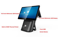 Terminal de point de vente tout-en-un WUXIN, tablette de facturation multipoint, écran tactile 15,6/15 pouces, double écran, imprimante thermique pour système de paiement
