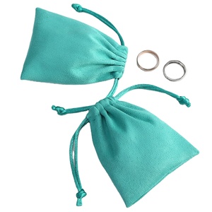 Sacs à cordon en velours réutilisables, écologiques et imperméables pour l'emballage de bijoux, pochettes cadeaux portables pour cosmétiques, logo personnalisé - Product Image 1