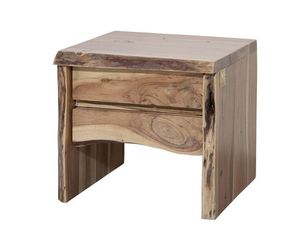 Mueble de Dormitorio Moderno y Elegante Hecho a Mano, Mesita de Noche Cuadrada de Madera con 2 Cajones - Product Image 5