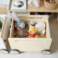 Armoire de rangement multifonctionnelle en bois pour enfants meubles de chambre d'enfants éducation précoce jouet de jeu de rôle avec chariot