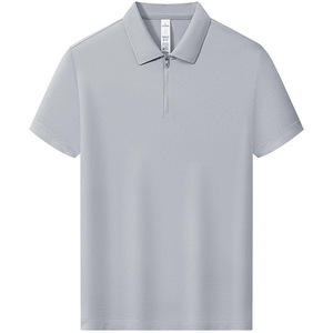 Camisa Polo Azul Marino de Manga Corta, Color Sólido, Algodón Transpirable, Uniforme de Trabajo, Uso Diario - Product Image 2