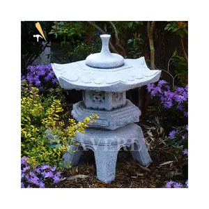 야외 정원 장식 돌 Japonska 램프 Rokkaku 유키미 정원 사용자 정의 돌 화강암 일본 제등