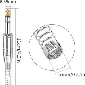 Conector macho estéreo de audio de 6.35 mm, de aleación de zinc con niquelado, para cable de instrumento de guitarra - Product Image 3
