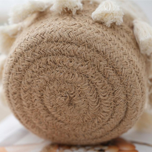 Juego de Cestas Pequeñas de Cuerda de Algodón Tejida, Organizador de Maquillaje Bohemio con Flecos, Contenedor de Almacenamiento para Artículos Pequeños, Decoración para Mesa de Vanidad - Product Image 3