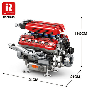 Modelo de bloques de construcción de motor F1 V8, escala 1:1, juguete de construcción mecánica para mayores de 14 años - Product Image 2