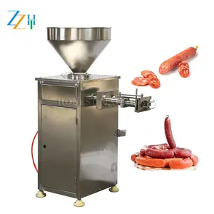 Commercial Sausage Filling And Tying Machine / Sausage Stuffing Machine / Pneumatic Sausage Stuffer Clipper
