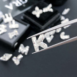 Venta al por mayor de dijes flotantes con letras A-Z, de 0.8-2CT, color D VVS, moissanita de laboratorio, accesorios para hacer joyas DIY para mujer, regalo - Product Image 2