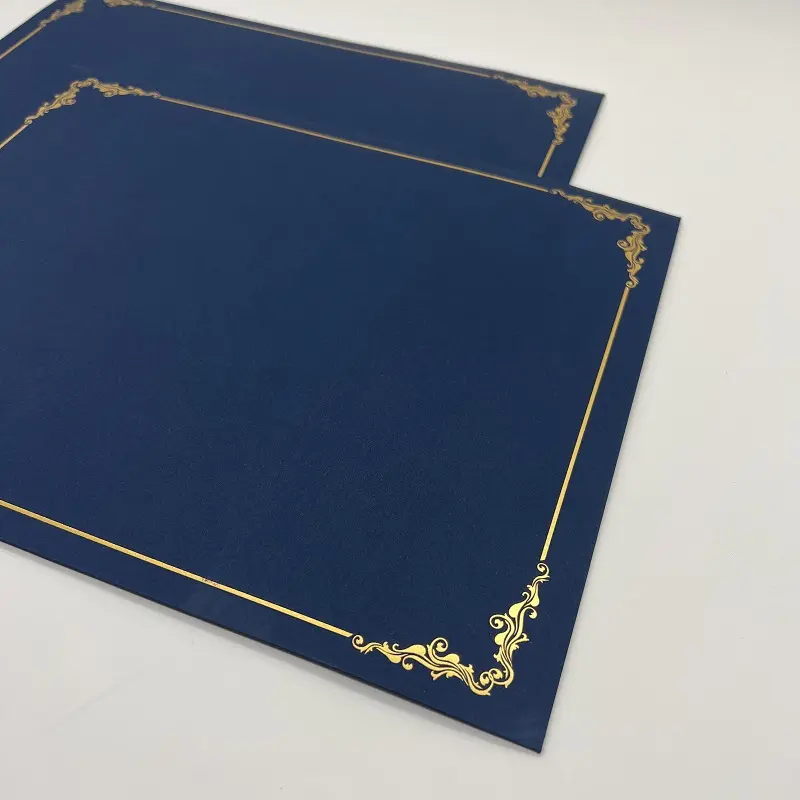 Diploma Cover Diploma titolare certificato di laurea copertina liscia A4 angoli in raso blu